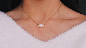 pearl white druzy gemstone necklace